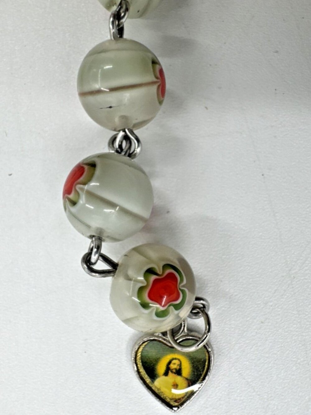 Handmade Catholic Holy Face of Jesus Medal Chaplet Beads & Prayer Cards Set NEW - Picture 3 of 6